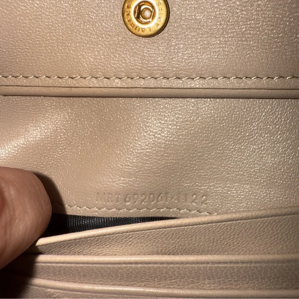 YSL Saint Laurent Tan Quilted Leather Bifold Wallet - Picture 9 of 14